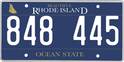 RI license plate 848445