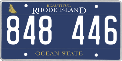 RI license plate 848446