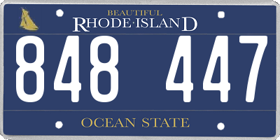 RI license plate 848447