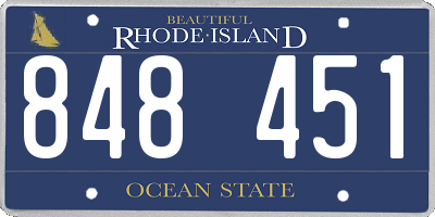 RI license plate 848451