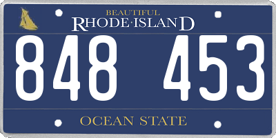 RI license plate 848453