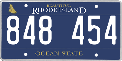RI license plate 848454