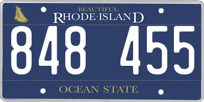 RI license plate 848455