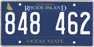 RI license plate 848462