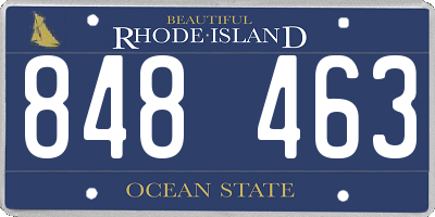 RI license plate 848463