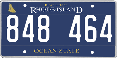 RI license plate 848464