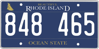 RI license plate 848465
