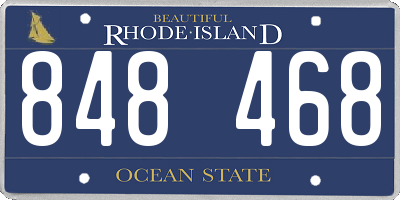 RI license plate 848468
