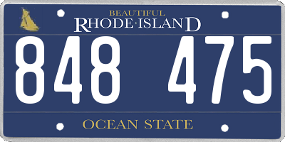 RI license plate 848475