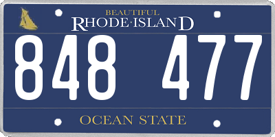 RI license plate 848477