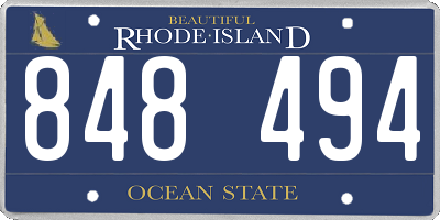 RI license plate 848494