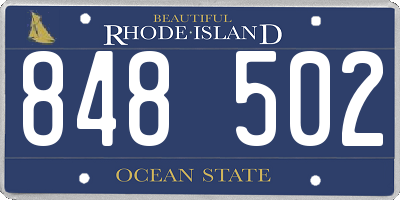 RI license plate 848502