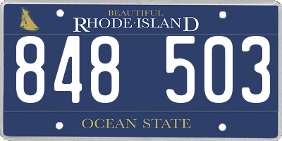 RI license plate 848503