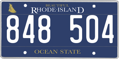 RI license plate 848504