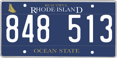 RI license plate 848513