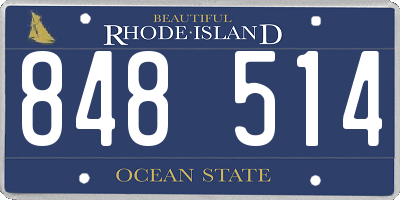 RI license plate 848514