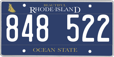RI license plate 848522