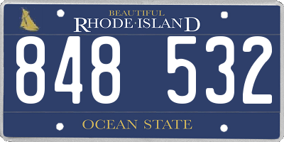 RI license plate 848532