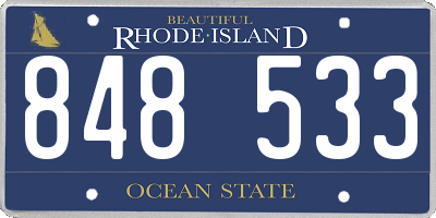 RI license plate 848533