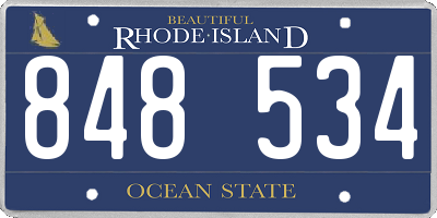 RI license plate 848534
