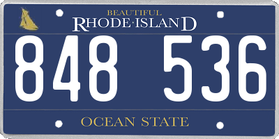 RI license plate 848536
