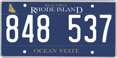 RI license plate 848537