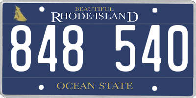 RI license plate 848540