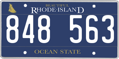 RI license plate 848563