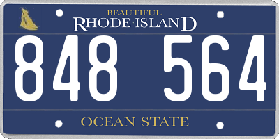 RI license plate 848564