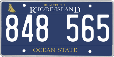 RI license plate 848565
