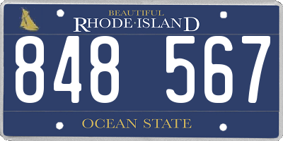 RI license plate 848567