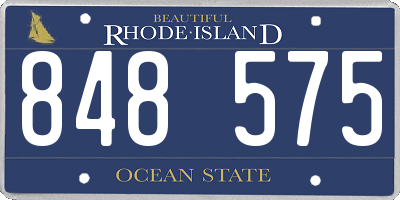 RI license plate 848575