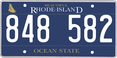 RI license plate 848582