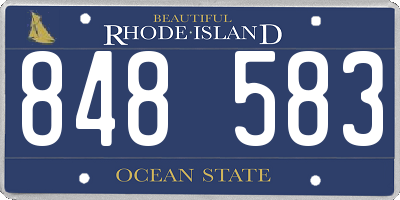 RI license plate 848583