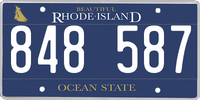 RI license plate 848587
