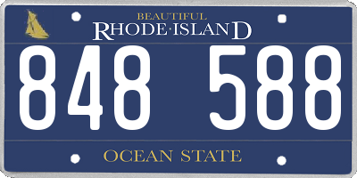 RI license plate 848588