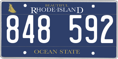 RI license plate 848592