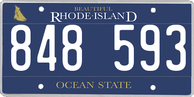 RI license plate 848593