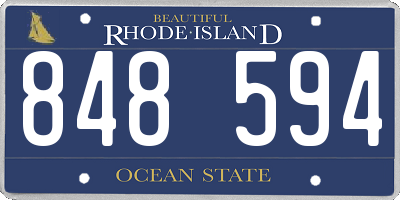 RI license plate 848594