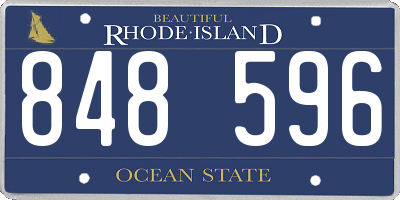 RI license plate 848596