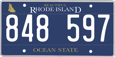 RI license plate 848597