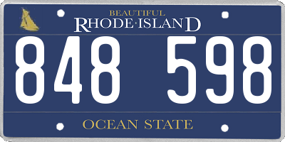 RI license plate 848598