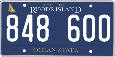 RI license plate 848600
