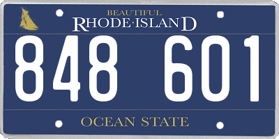 RI license plate 848601