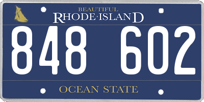 RI license plate 848602