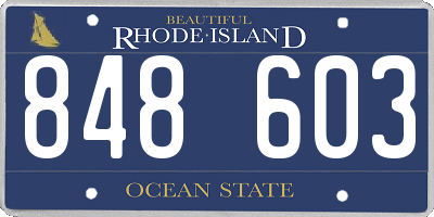 RI license plate 848603
