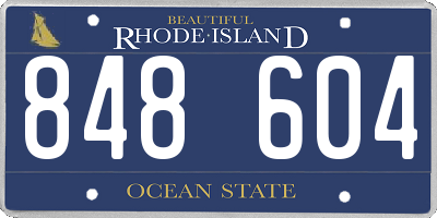 RI license plate 848604