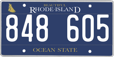 RI license plate 848605