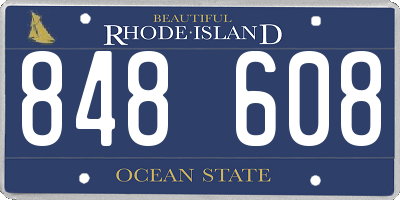 RI license plate 848608