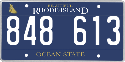 RI license plate 848613